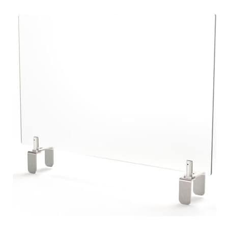 Ghent Ghent Partition Extender 24"W x 18"H, Frosted Thermoplastic w/ Attached Clamp PEF1824-A